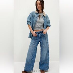 Free People CRVY Outlaw Wide-Leg Jeans large Host Pick x 2 🥳🥳